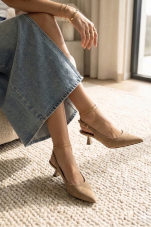 Zapatos tacón tostado