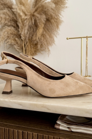 Zapatos tacón beige tostado