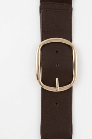 Cinturón elástico ancho marrón