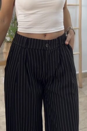 Pantalón rayas negro