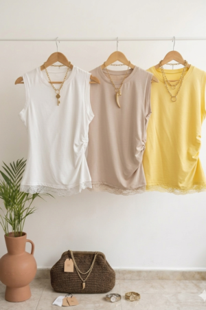 Camiseta encaje básica