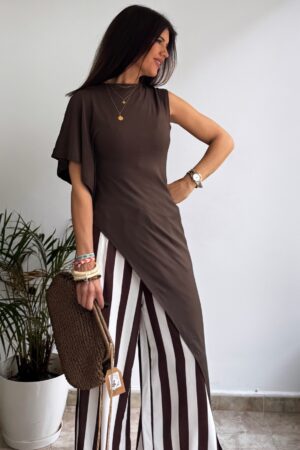 Camiseta larga marron