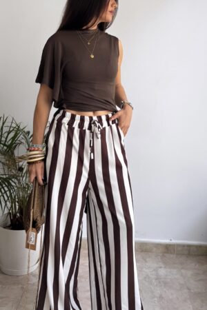 Pantalón rayas marrones