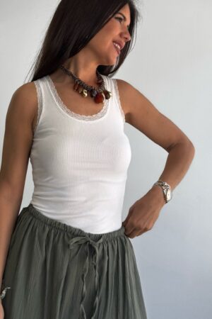 Camiseta canalé blanca