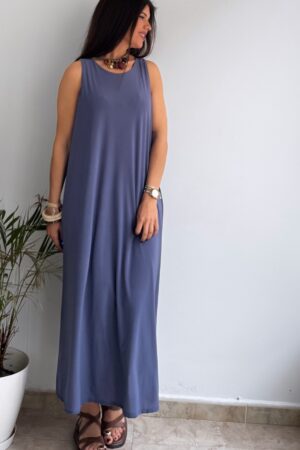 Vestido licra fría azul