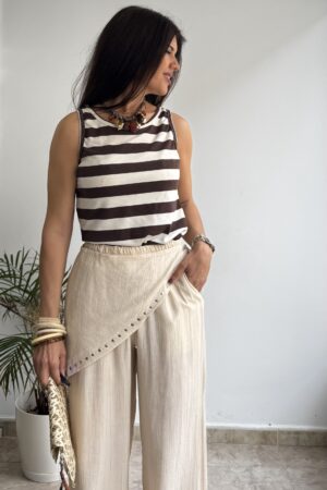 Pantalón pareo tachuelas bambula