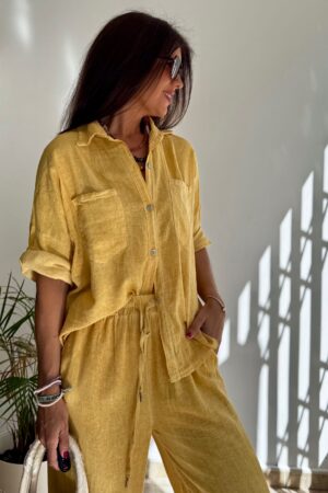 Conjunto lino Mostaza