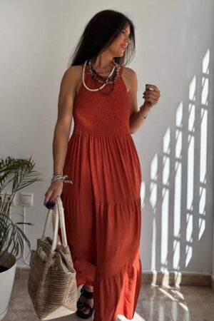 Vestido nido Teja