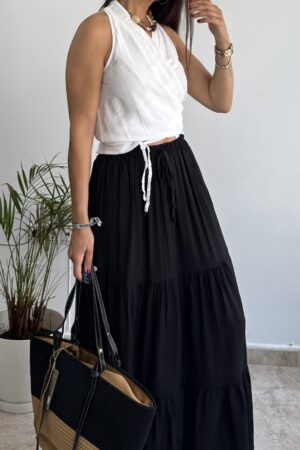 Falda vaporosa negra
