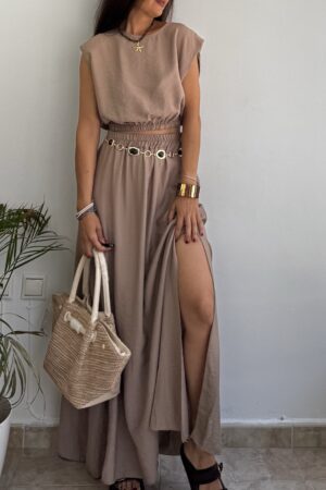 Blusa + falda topo/camel