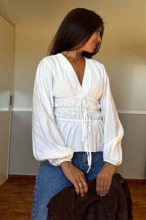 Blusa frunces lazos