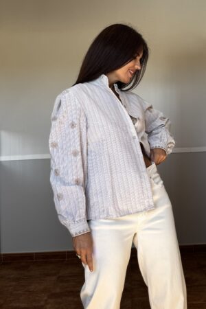 Camisa de Ratlles beige