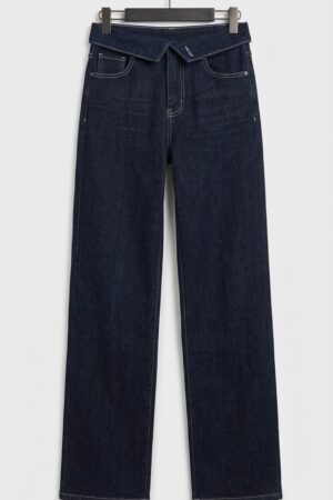 Jeans rectos cintura doblada