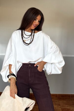 Maxiblusa satinada