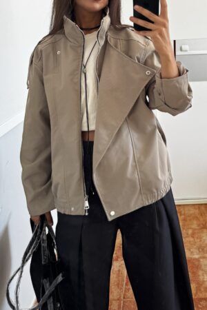 Chaqueta solapa Topo/verdoso