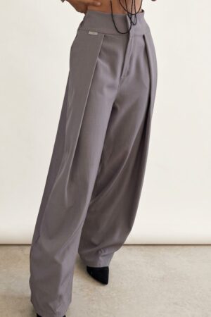 Pantalón pinzas balloon grises