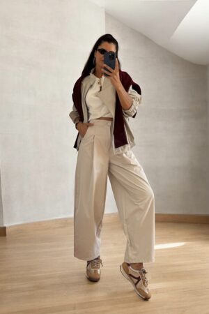 Pantalón Barrel beige