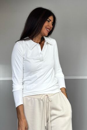 Polo botones blanco