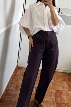 Pantalón recto burgundy