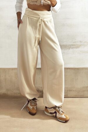Pantalón sport ajustable beige